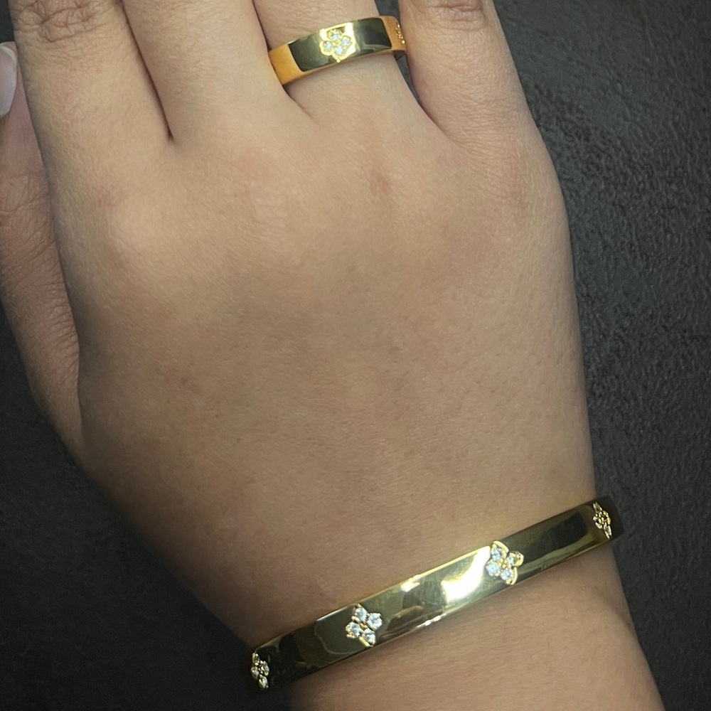 21K Gold Plated Bracelet and Ring Set - Picture 5 of 8